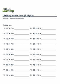 Arbeitsblätter der ersten Klasse - Arbeitsblatt 198