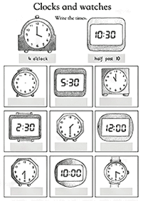 Sagen Sie die Zeit (Uhr) - Arbeitsblatt 2