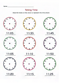 Sagen Sie die Zeit (Uhr) - Arbeitsblatt 26