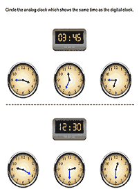 Sagen Sie die Zeit (Uhr) - Arbeitsblatt 38