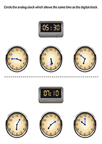 Sagen Sie die Zeit (Uhr) - Arbeitsblatt 42