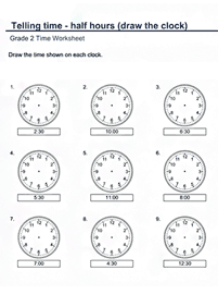 Sagen Sie die Zeit (Uhr) - Arbeitsblatt 48