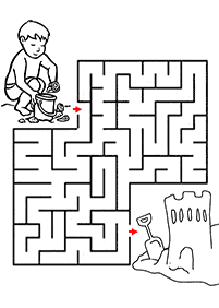 Einfache Labyrinthe für Kinder - Arbeitsblatt 80