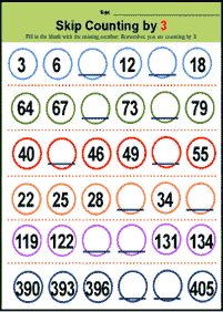 Überspringen Zählen - Arbeitsblatt 44