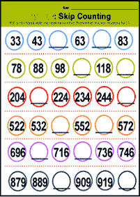 Überspringen Zählen - Arbeitsblatt 54