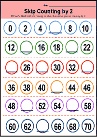 Überspringen Zählen - Arbeitsblatt 70