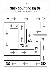 Überspringen Zählen - Arbeitsblatt 92