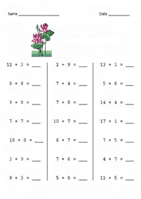 Addition für Kinder - Arbeitsblatt 101