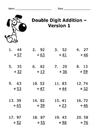 Addition für Kinder - Arbeitsblatt 112