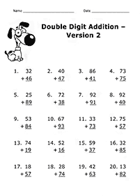 Addition für Kinder - Arbeitsblatt 114