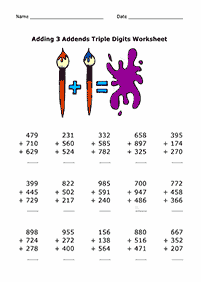 Addition für Kinder - Arbeitsblatt 117