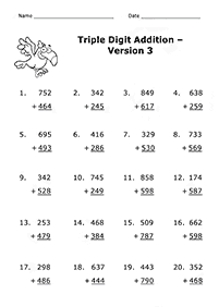 Addition für Kinder - Arbeitsblatt 120