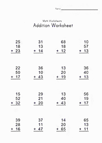 Addition für Kinder - Arbeitsblatt 130