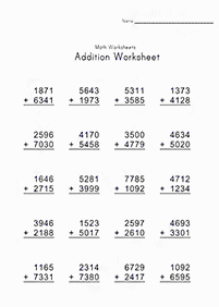 Addition für Kinder - Arbeitsblatt 134