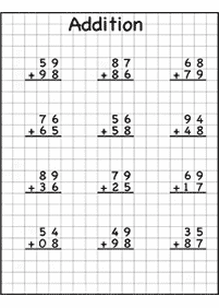 Addition für Kinder - Arbeitsblatt 135