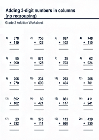 Addition für Kinder - Arbeitsblatt 51