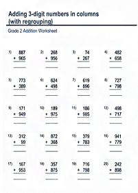 Addition für Kinder - Arbeitsblatt 52