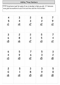 Addition für Kinder - Arbeitsblatt 55