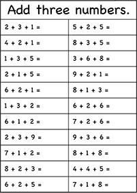 Addition für Kinder - Arbeitsblatt 59