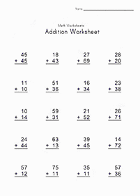 Addition für Kinder - Arbeitsblatt 74