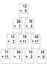 Addition für Kinder - Arbeitsblatt 75