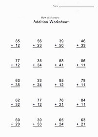 Addition für Kinder - Arbeitsblatt 85