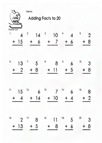 Addition für Kinder - Arbeitsblatt 93