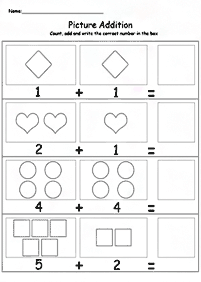 Einfache Addition für Kinder - Arbeitsblatt 10