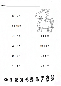 Einfache Addition für Kinder - Arbeitsblatt 102