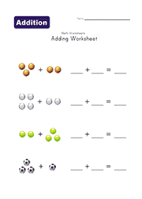 Einfache Addition für Kinder - Arbeitsblatt 16