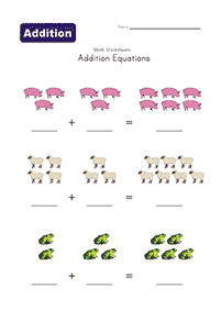 Einfache Addition für Kinder - Arbeitsblatt 20