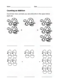 Einfache Addition für Kinder - Arbeitsblatt 88