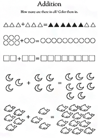 Einfache Addition für Kinder - Arbeitsblatt 89