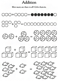 Einfache Addition für Kinder - Arbeitsblatt 90