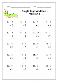 Einfache Addition für Kinder - Arbeitsblatt 94