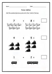 Einfache Addition für Kinder - Arbeitsblatt 96