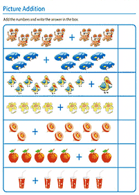 Einfache Math für Kinder - Arbeitsblatt 138