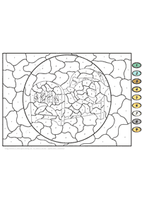 Farbe nach Zahlen - Malvorlage 72