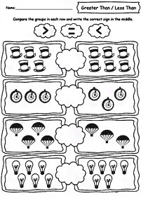 Größer als weniger als - Arbeitsblatt 11