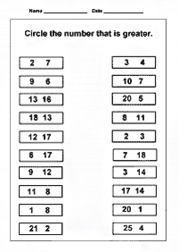 Größer als weniger als - Arbeitsblatt 19