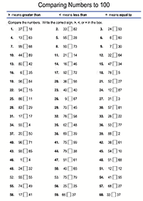 Größer als weniger als - Arbeitsblatt 21