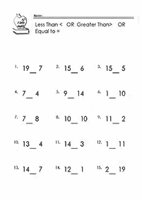 Größer als weniger als - Arbeitsblatt 25