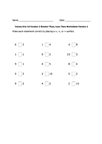 Größer als weniger als - Arbeitsblatt 40