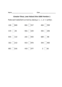 Größer als weniger als - Arbeitsblatt 42