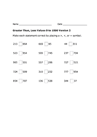 Größer als weniger als - Arbeitsblatt 46