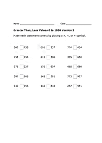 Größer als weniger als - Arbeitsblatt 48