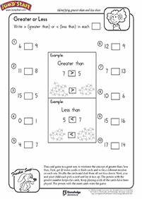 Größer als weniger als - Arbeitsblatt 5