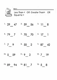 Größer als weniger als - Arbeitsblatt 53
