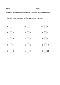 Größer als weniger als - Arbeitsblatt 58