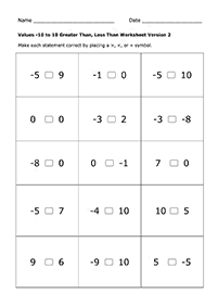 Größer als weniger als - Arbeitsblatt 60